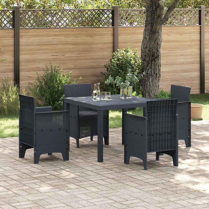 Have Spisebordssæt 5 pcs Antracit Polt rattan