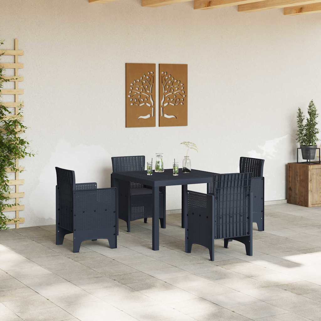 Have Spisebordssæt 5 pcs Antracit Polt rattan