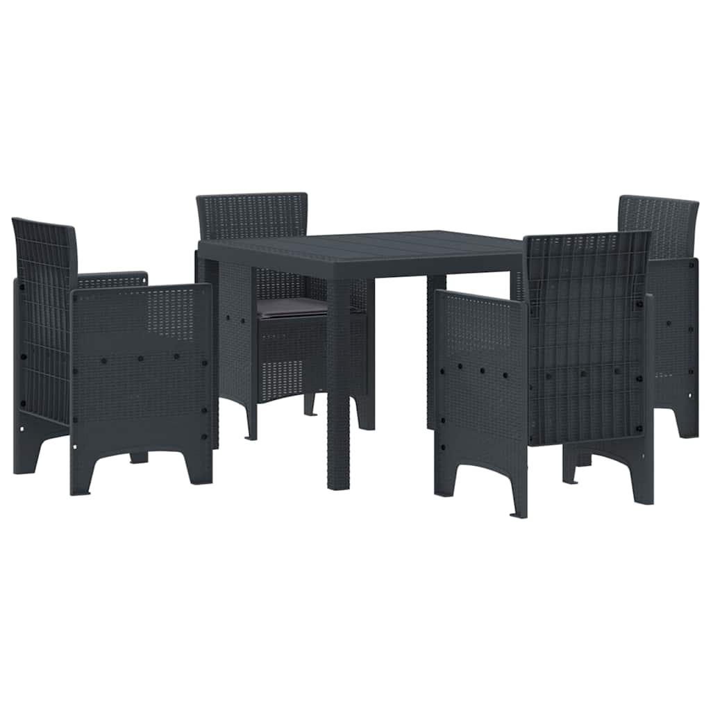 Have Spisebordssæt 5 pcs Antracit Polt rattan