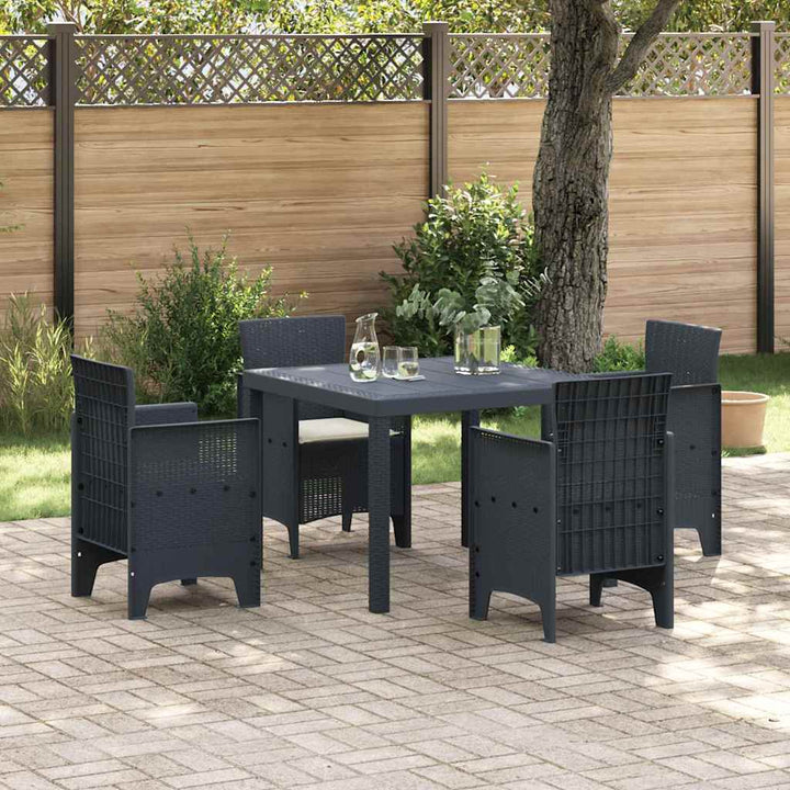 Have Spisebordssæt 5 pcs Antracit Polt rattan
