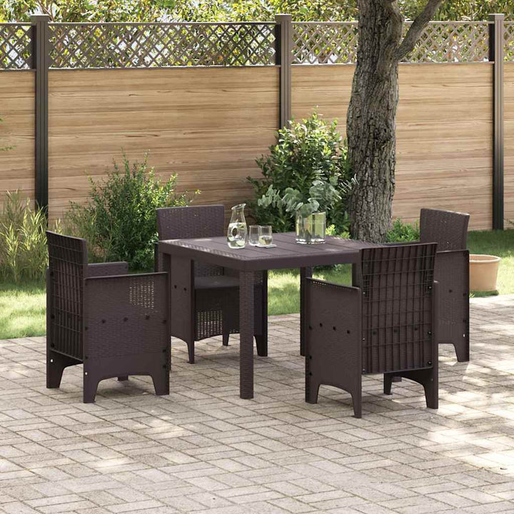 Have Spisebordssæt 5 pcs Brun Polt rattan
