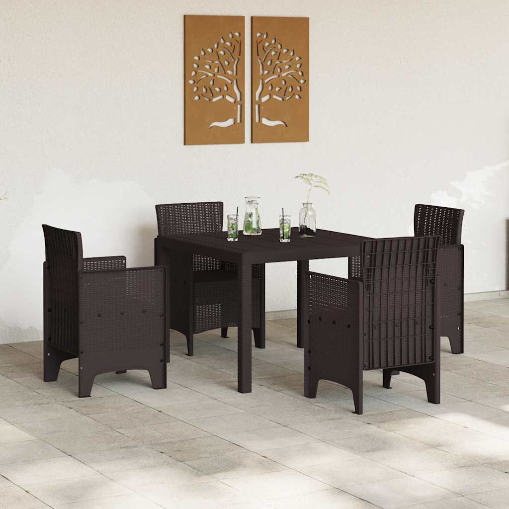 Have Spisebordssæt 5 pcs Brun Polt rattan