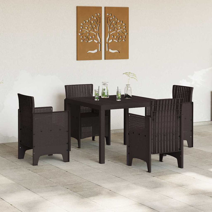 Have Spisebordssæt 5 pcs Brun Polt rattan