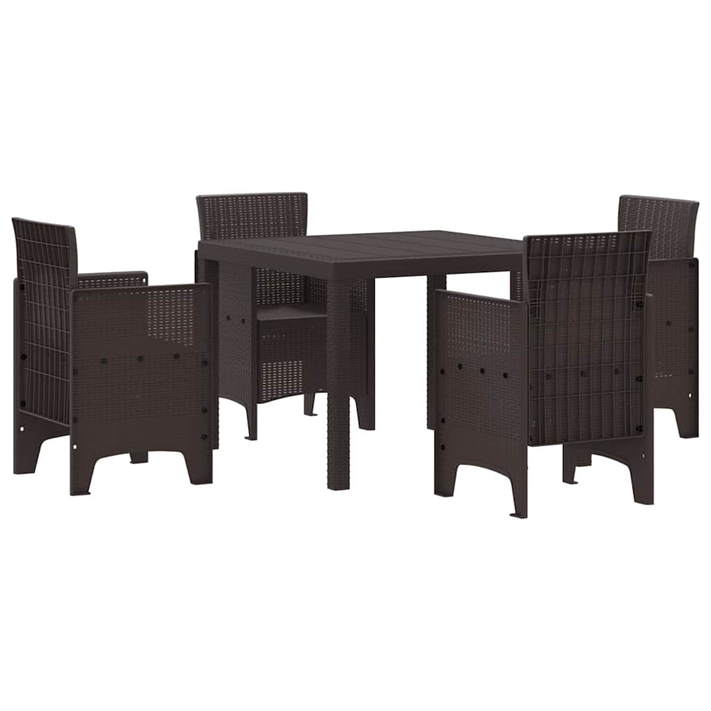 Have Spisebordssæt 5 pcs Brun Polt rattan