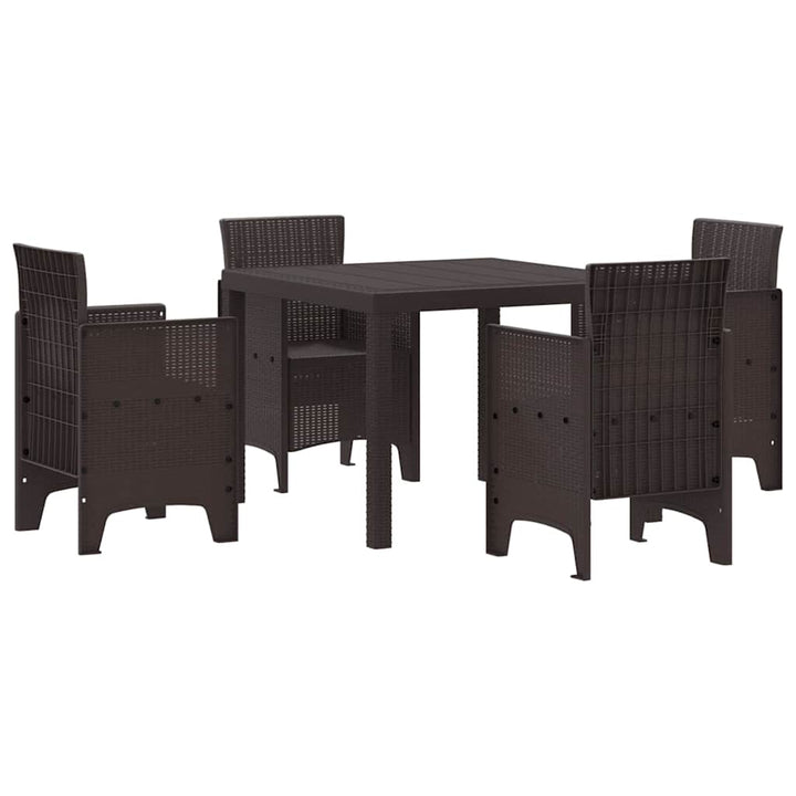 Have Spisebordssæt 5 pcs Brun Polt rattan