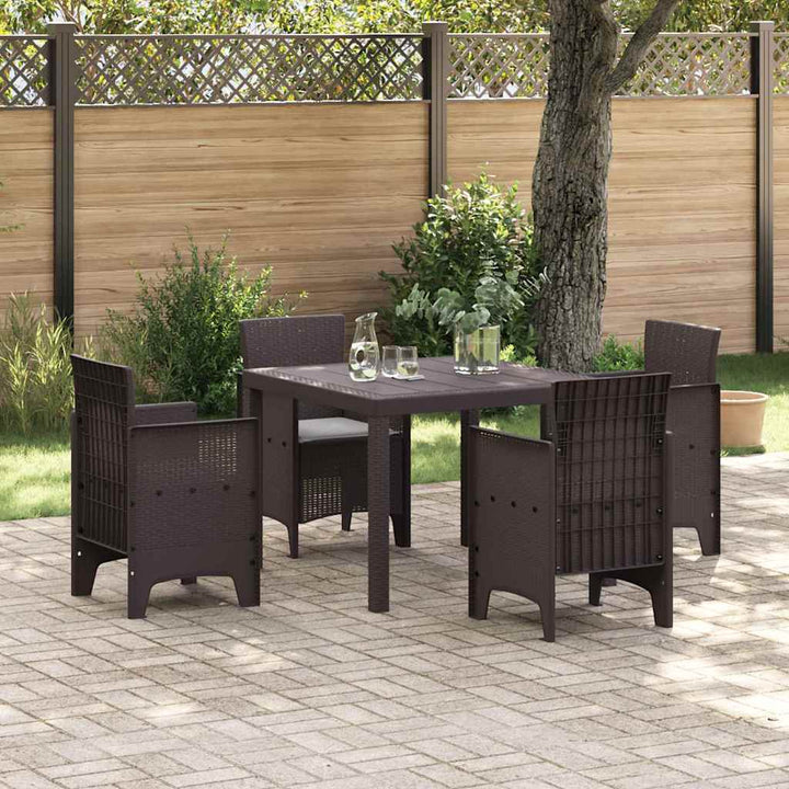 Have Spisebordssæt 5 pcs Brun Polt rattan