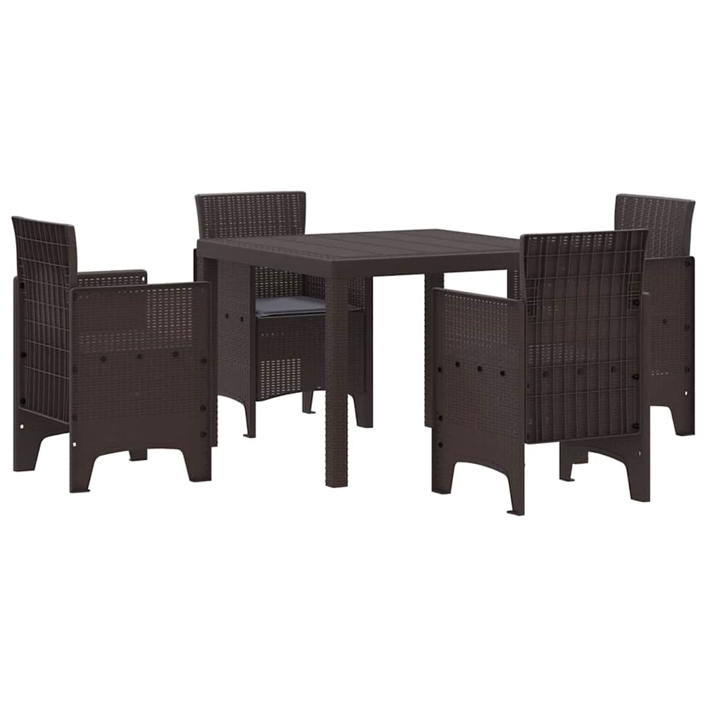 Have Spisebordssæt 5 pcs Brun Polt rattan