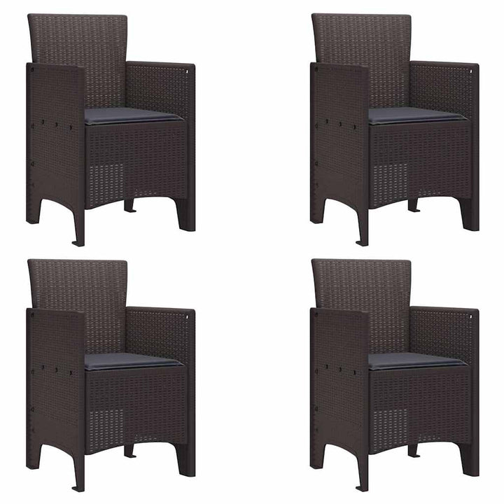 Have Spisebordssæt 5 pcs Brun Polt rattan