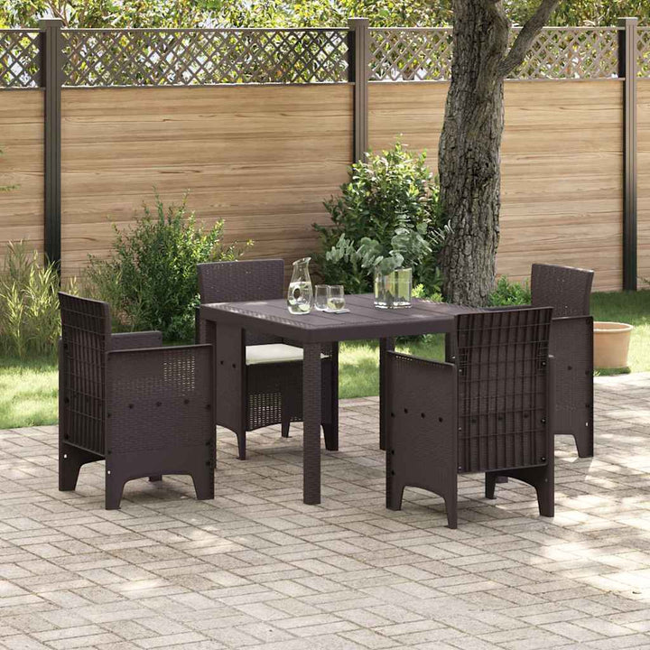 Have Spisebordssæt 5 pcs Brun Polt rattan