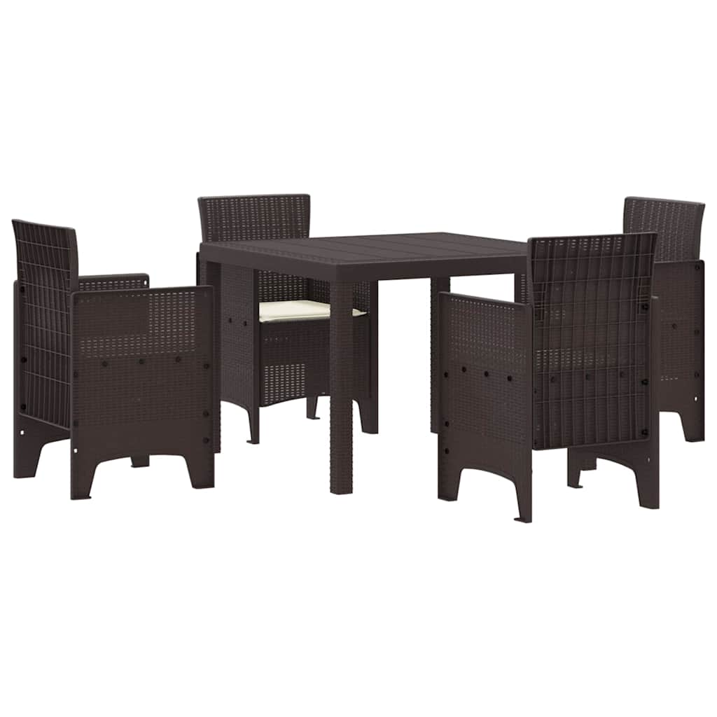 Have Spisebordssæt 5 pcs Brun Polt rattan