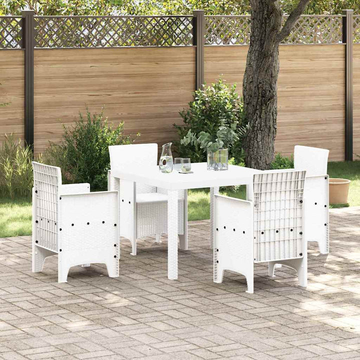 Have Spisebordssæt 5 pcs Hvid Polt rattan