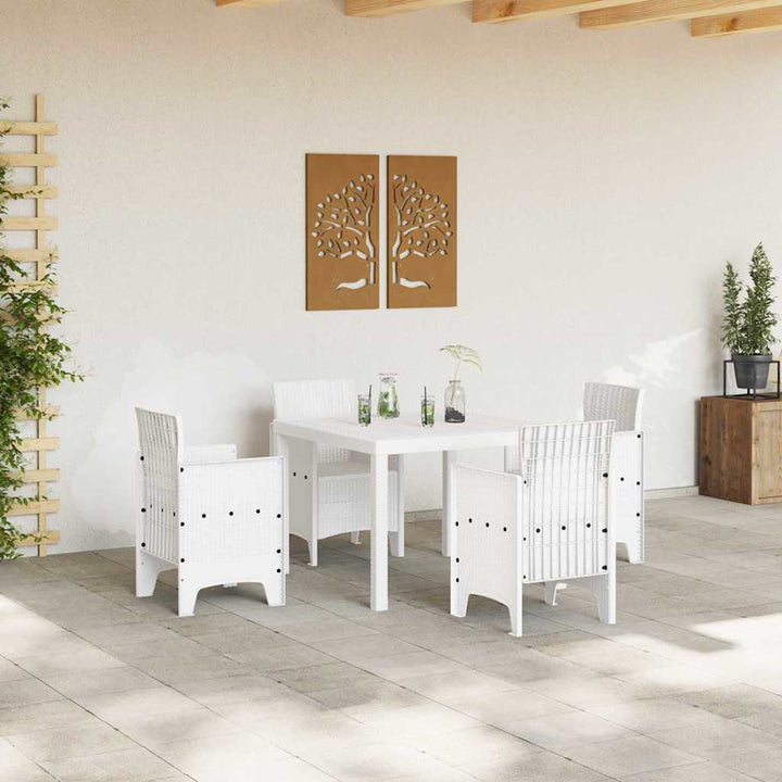 Have Spisebordssæt 5 pcs Hvid Polt rattan