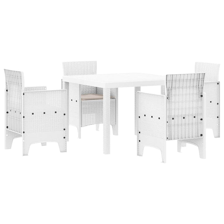 Have Spisebordssæt 5 pcs Hvid Polt rattan