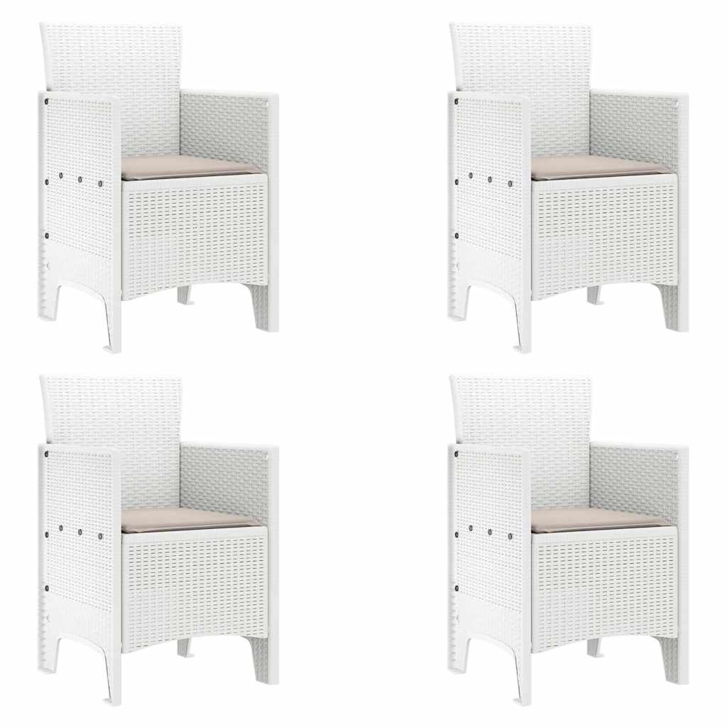 Have Spisebordssæt 5 pcs Hvid Polt rattan