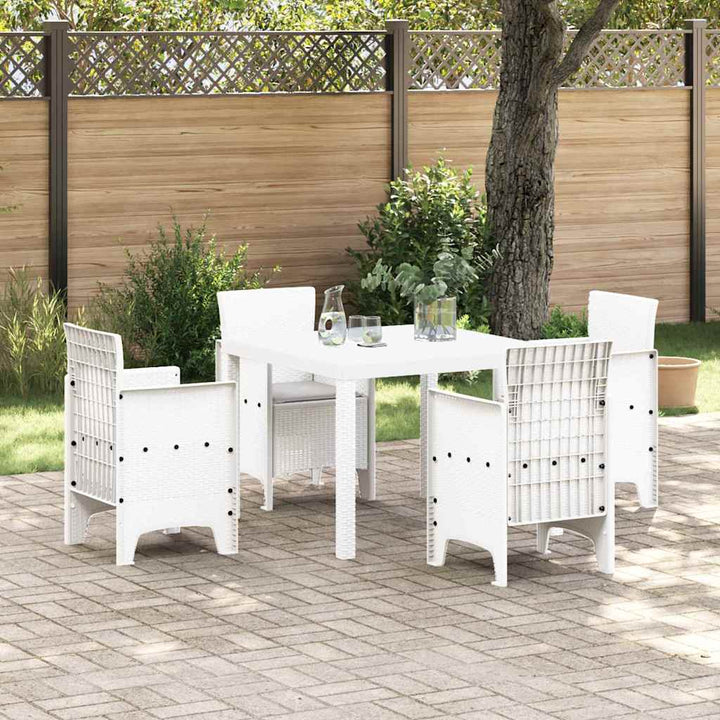 Have Spisebordssæt 5 pcs Hvid Polt rattan