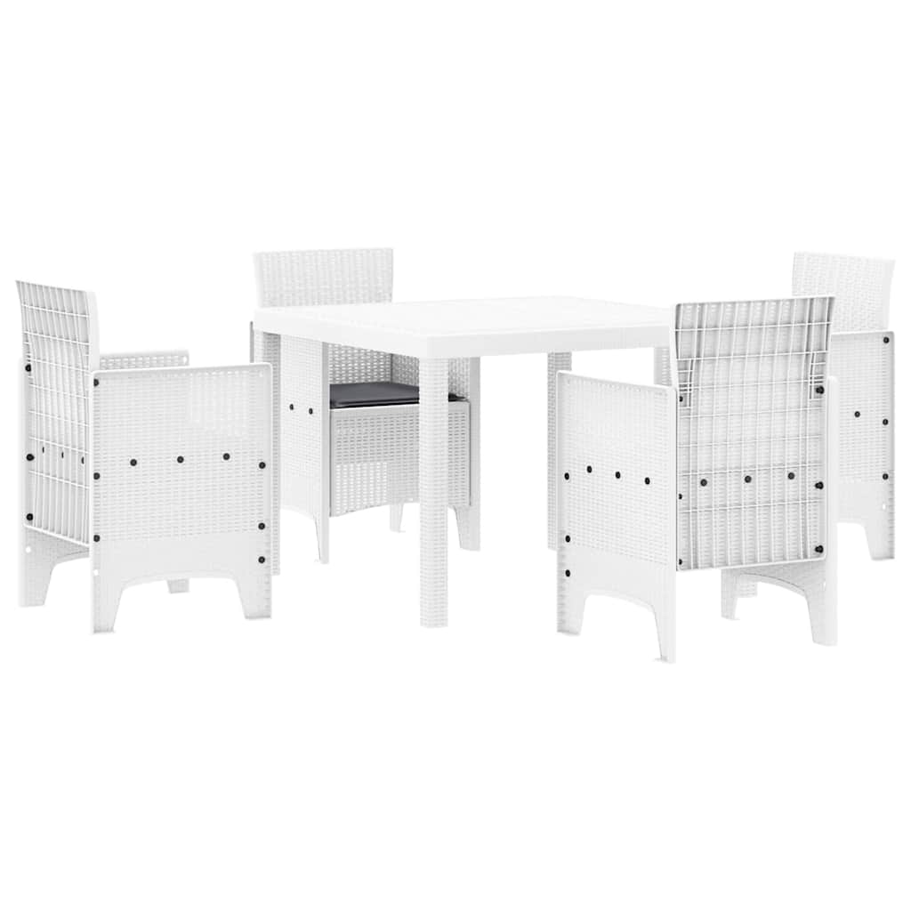 Have Spisebordssæt 5 pcs Hvid Polt rattan