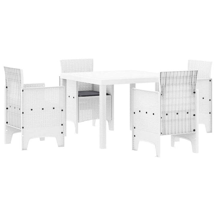 Have Spisebordssæt 5 pcs Hvid Polt rattan