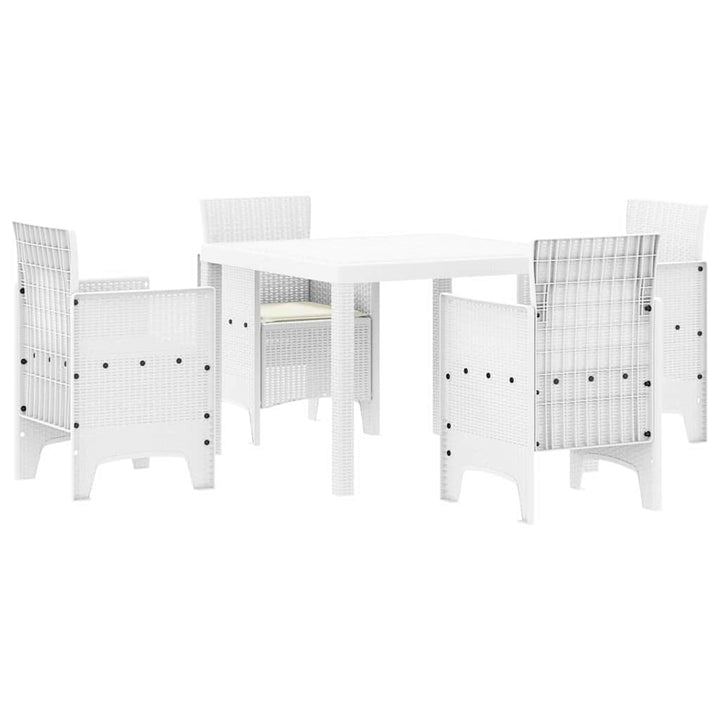 Have Spisebordssæt 5 pcs Hvid Polt rattan