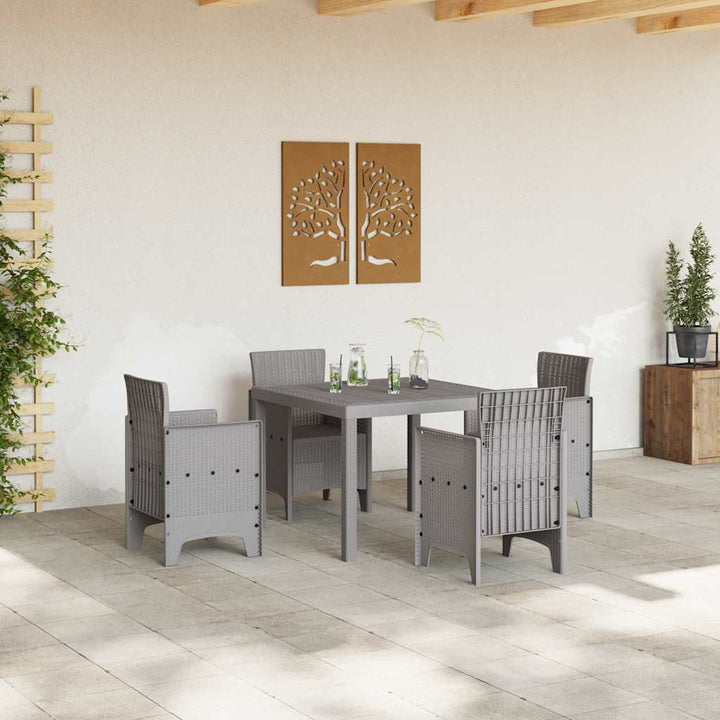 Have Spisebordssæt 5 pcs Lysegrå Polt rattan