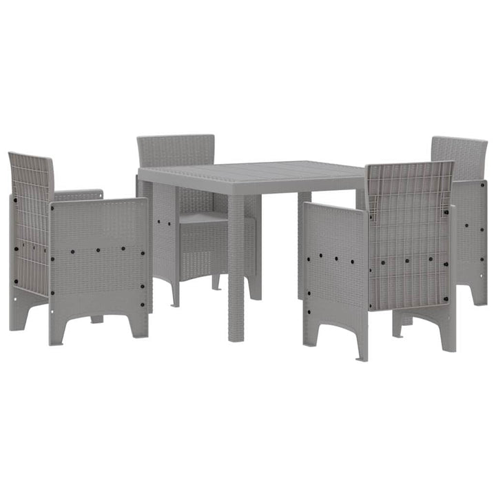 Have Spisebordssæt 5 pcs Lysegrå Polt rattan