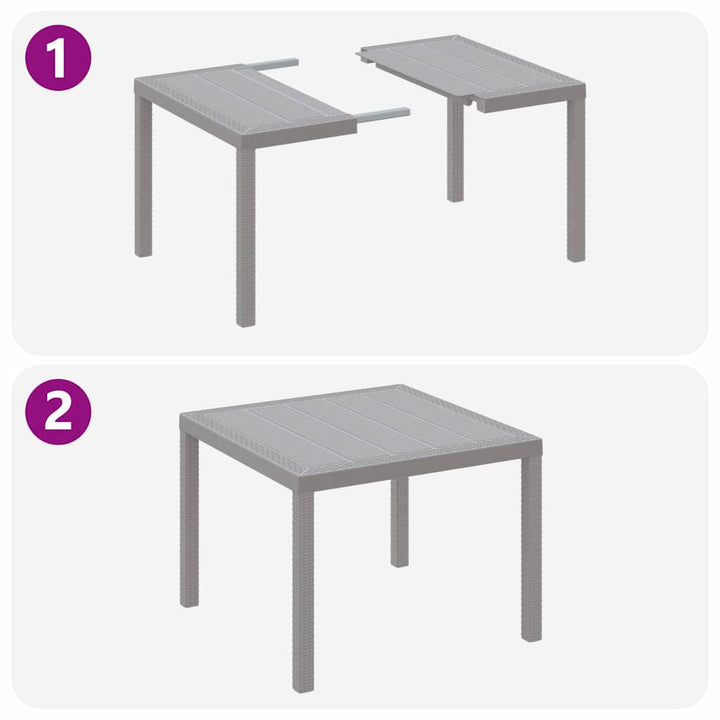 Have Spisebordssæt 5 pcs Lysegrå Polt rattan