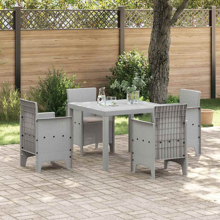 Have Spisebordssæt 5 pcs Lysegrå Polt rattan