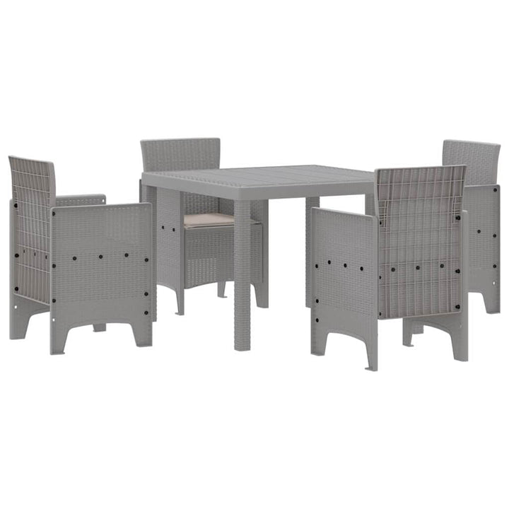 Have Spisebordssæt 5 pcs Lysegrå Polt rattan