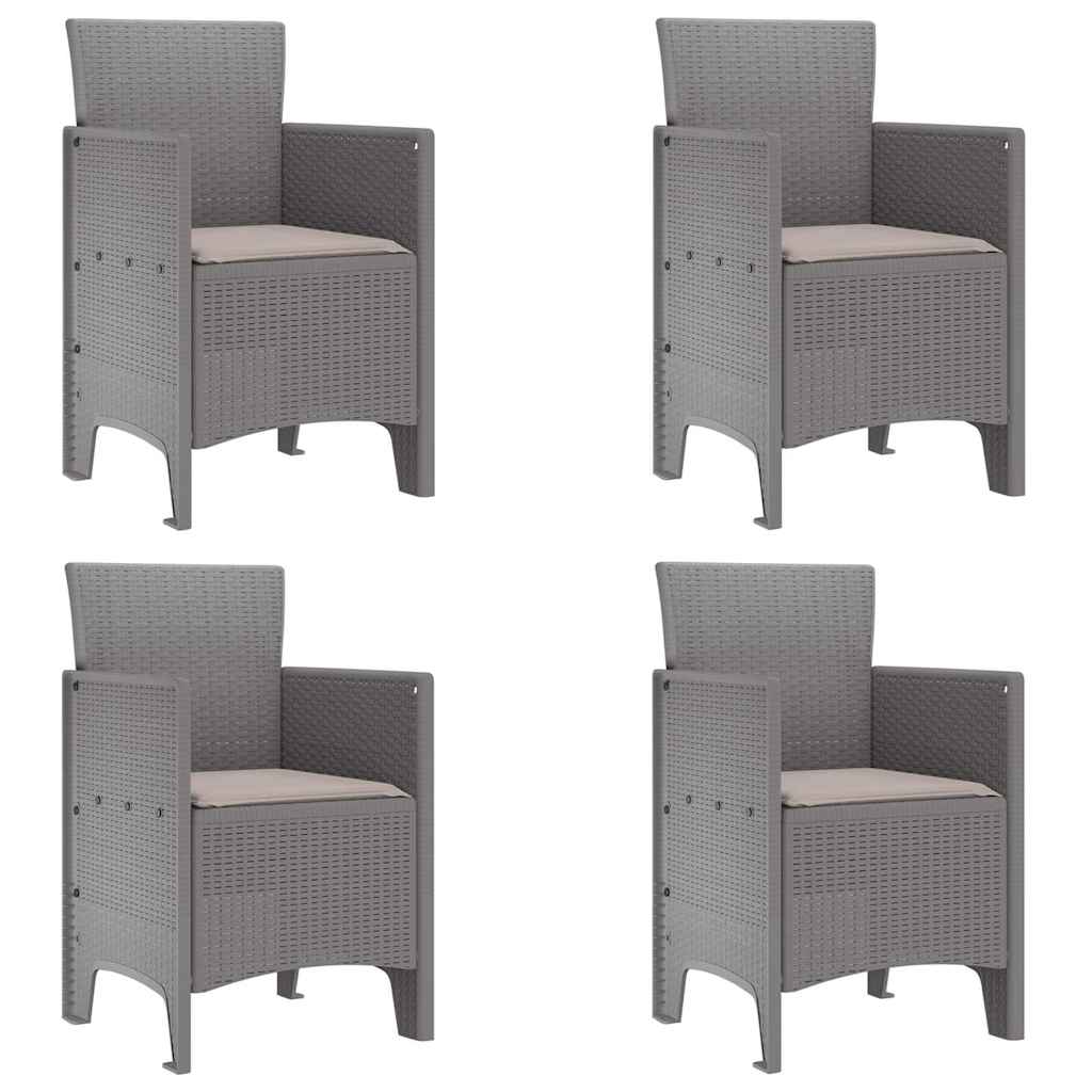 Have Spisebordssæt 5 pcs Lysegrå Polt rattan