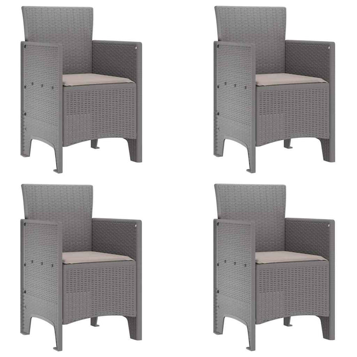 Have Spisebordssæt 5 pcs Lysegrå Polt rattan