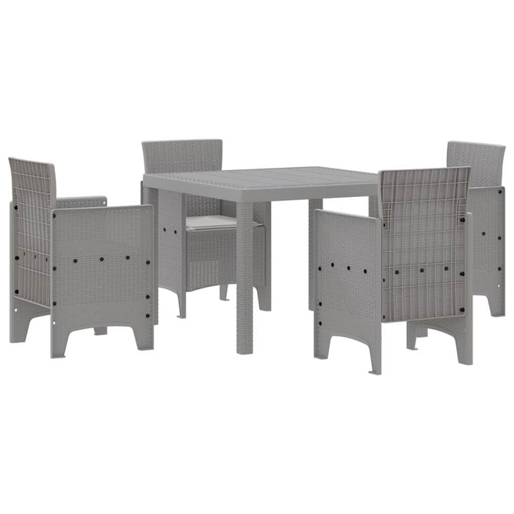 Have Spisebordssæt 5 pcs Lysegrå Polt rattan