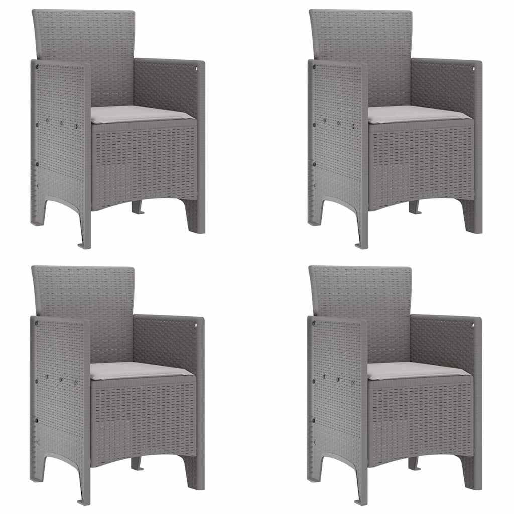 Have Spisebordssæt 5 pcs Lysegrå Polt rattan
