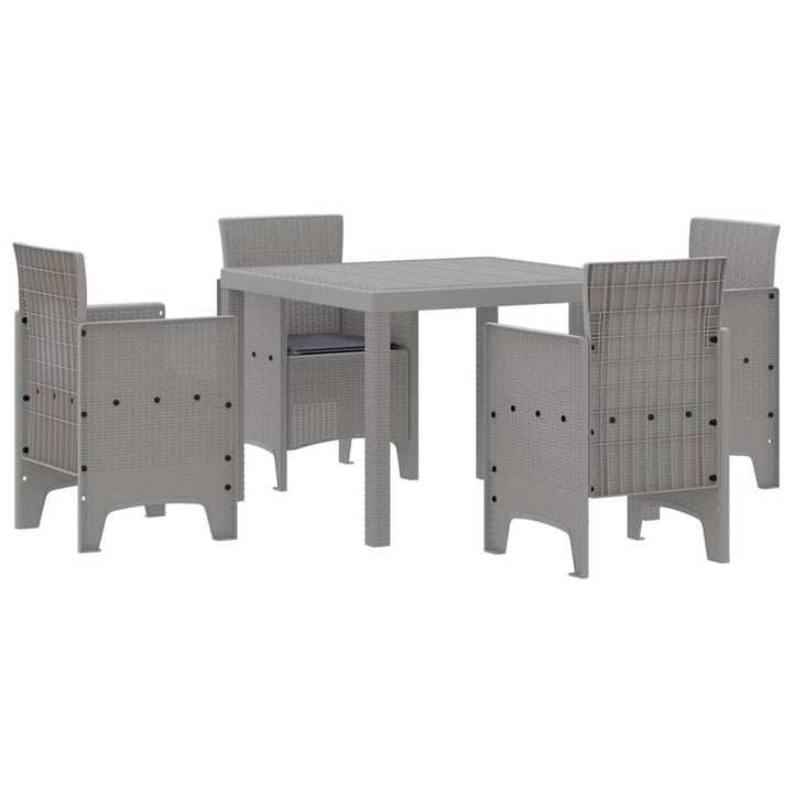Have Spisebordssæt 5 pcs Lysegrå Polt rattan