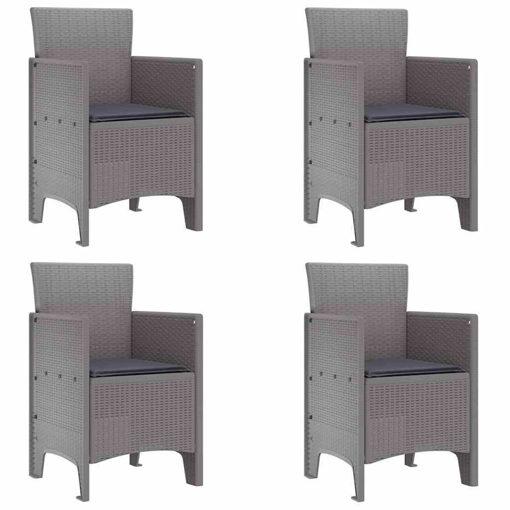 Have Spisebordssæt 5 pcs Lysegrå Polt rattan