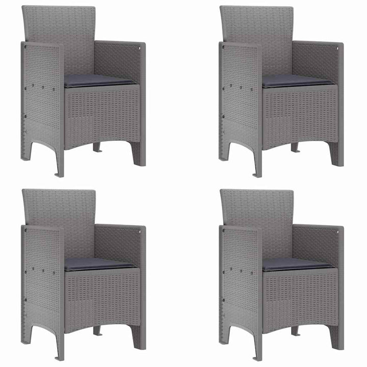Have Spisebordssæt 5 pcs Lysegrå Polt rattan