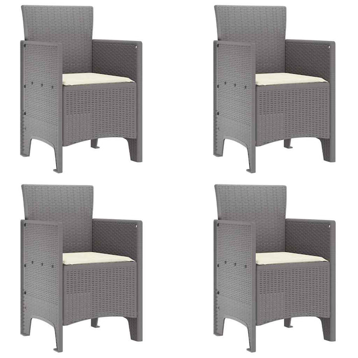 Have Spisebordssæt 5 pcs Lysegrå Polt rattan
