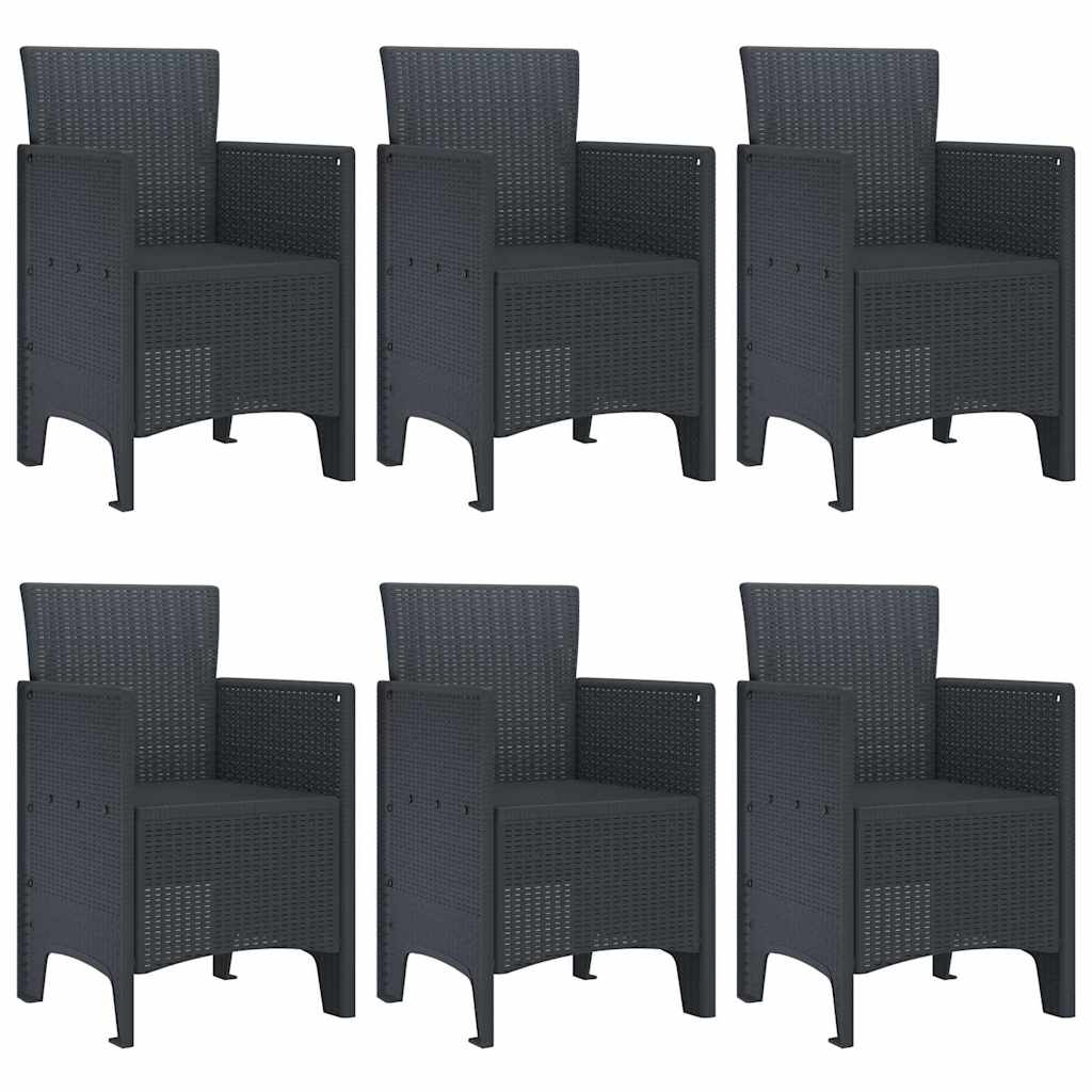 Have Spisebordssæt 7 pcs Antracit Polt rattan