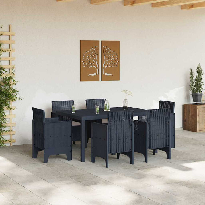 Have Spisebordssæt 7 pcs Antracit Polt rattan