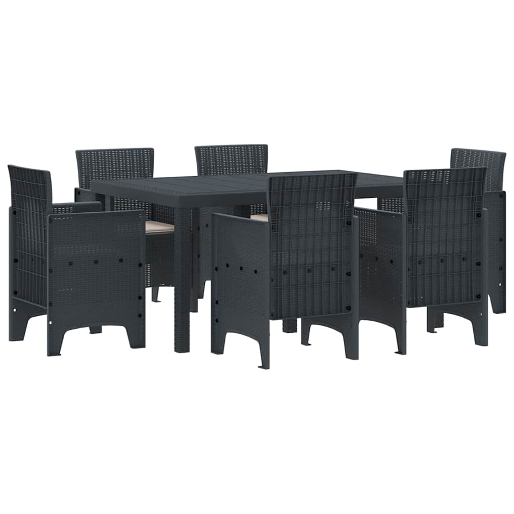 Have Spisebordssæt 7 pcs Antracit Polt rattan