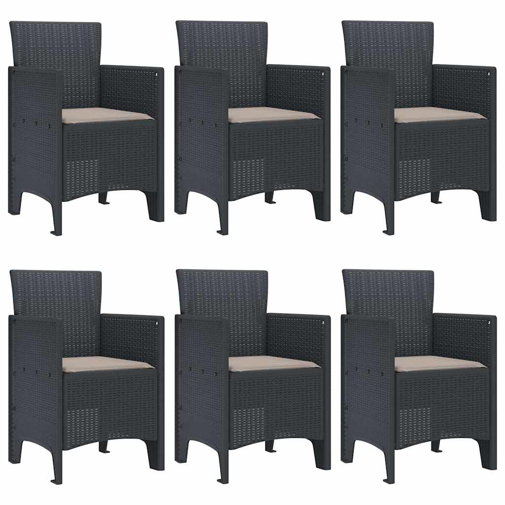 Have Spisebordssæt 7 pcs Antracit Polt rattan