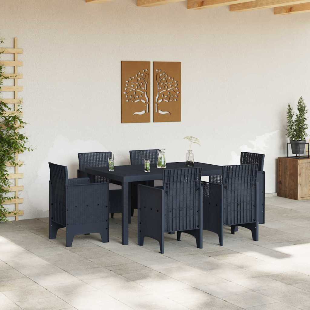 Have Spisebordssæt 7 pcs Antracit Polt rattan