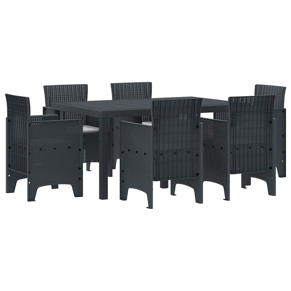 Have Spisebordssæt 7 pcs Antracit Polt rattan