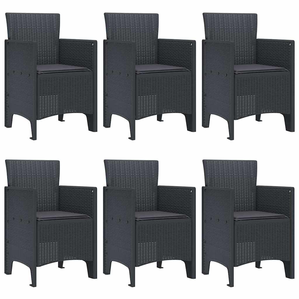 Have Spisebordssæt 7 pcs Antracit Polt rattan