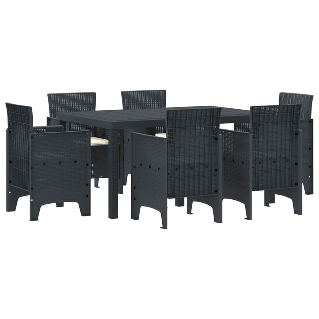 Have Spisebordssæt 7 pcs Antracit Polt rattan