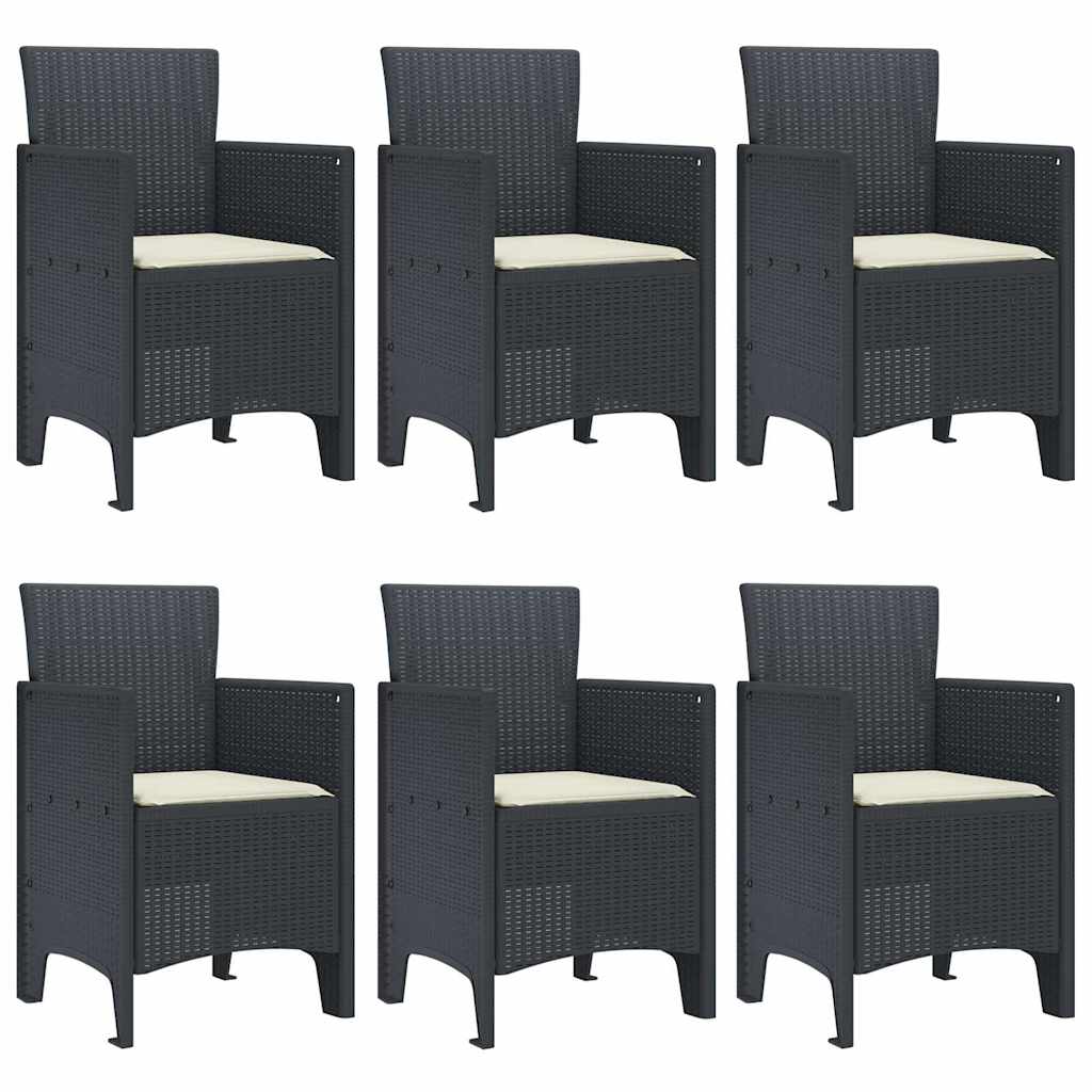 Have Spisebordssæt 7 pcs Antracit Polt rattan