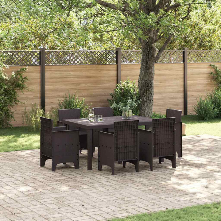 Have Spisebordssæt 7 pcs Brun Polt rattan