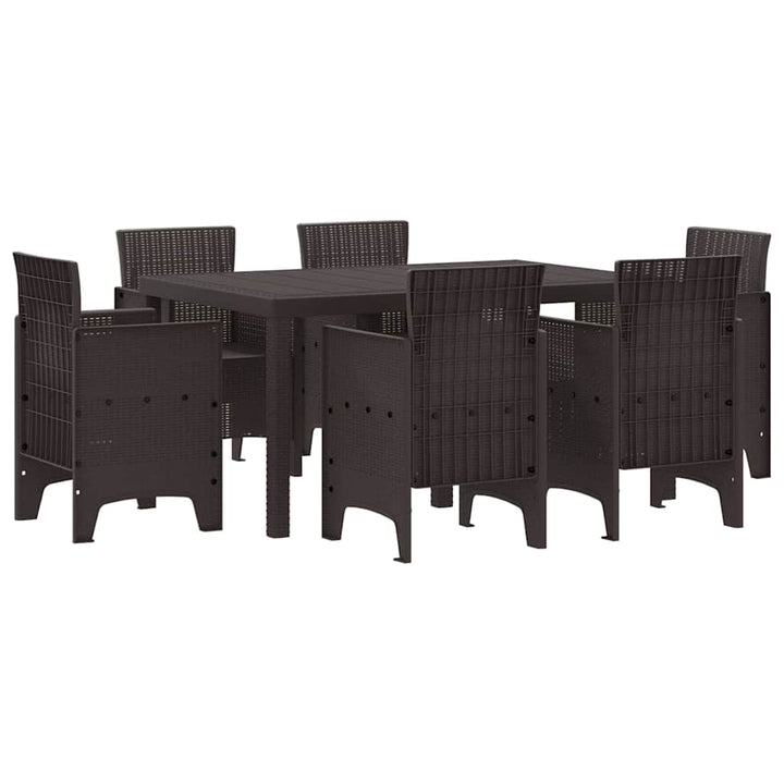 Have Spisebordssæt 7 pcs Brun Polt rattan