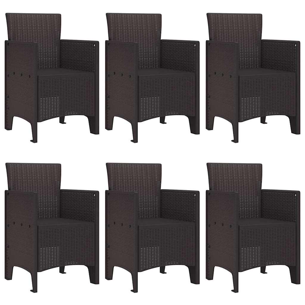 Have Spisebordssæt 7 pcs Brun Polt rattan