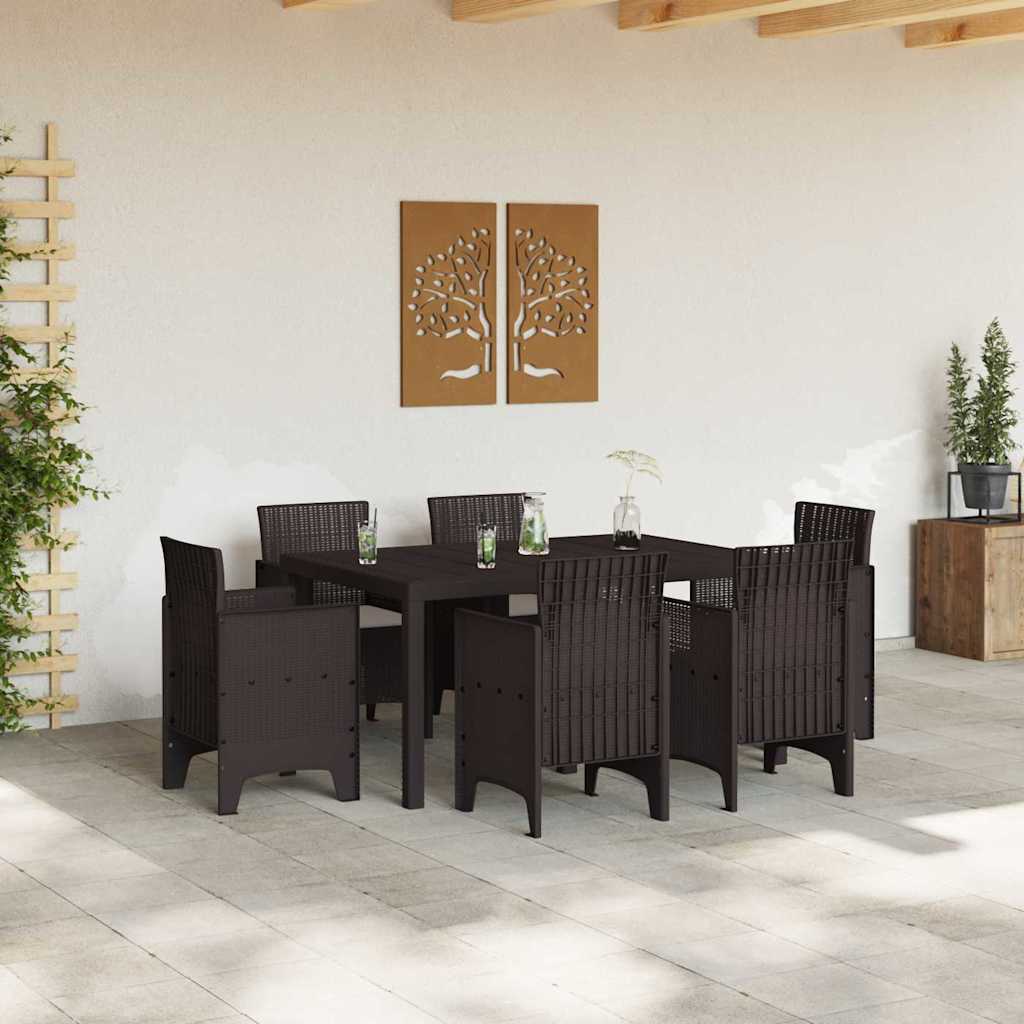 Have Spisebordssæt 7 pcs Brun Polt rattan