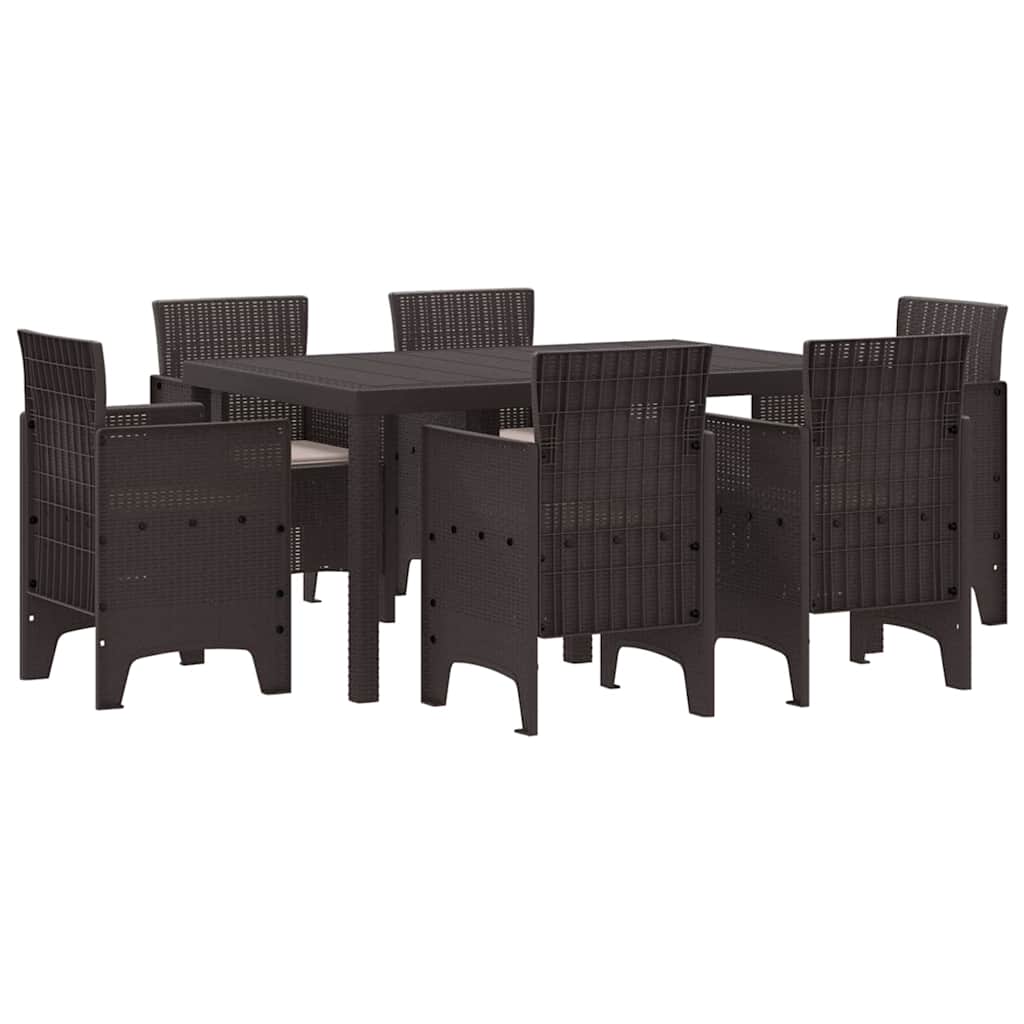 Have Spisebordssæt 7 pcs Brun Polt rattan