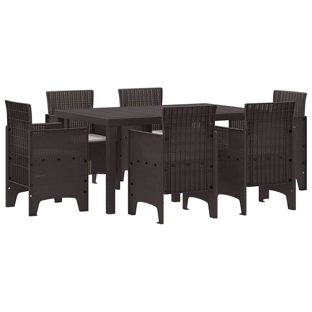 Have Spisebordssæt 7 pcs Brun Polt rattan